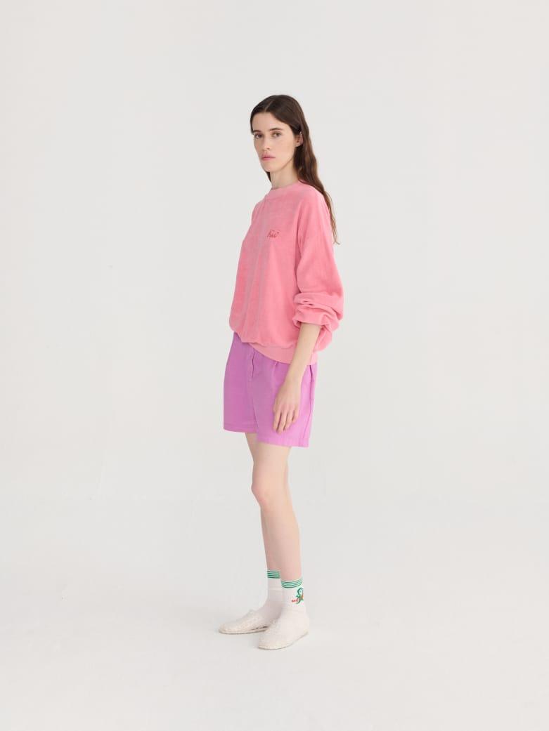 Bobo Chose Terry Embroidery Sweatshirt Pullover Damen rosa